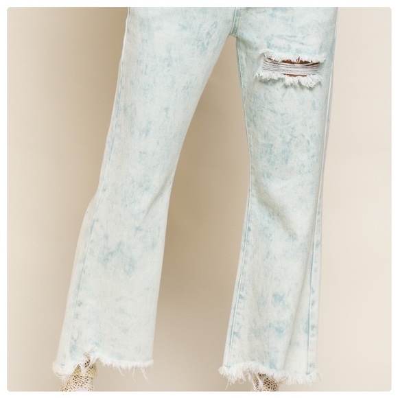 POL Tye Die Fitted Flare Demin Jeans - Picture 9 of 12